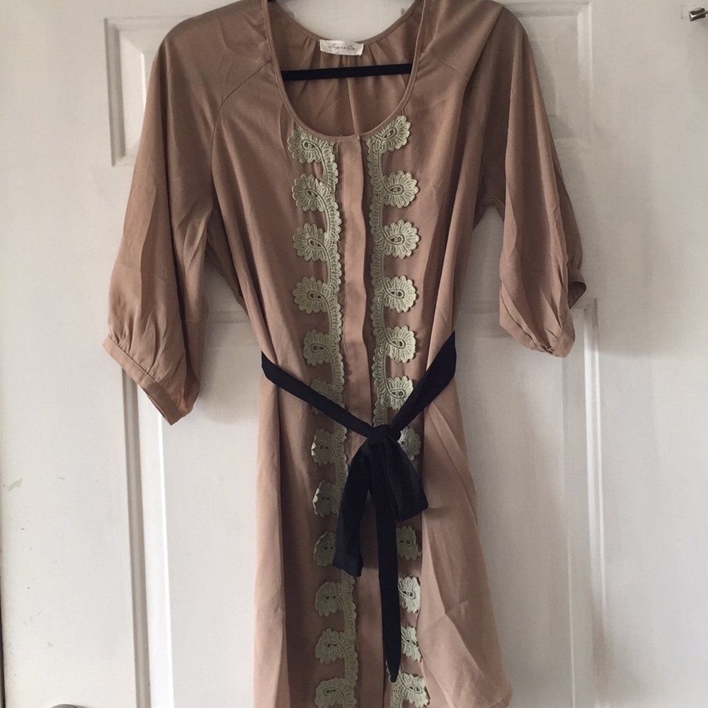SUGAR LIPS LACE AND TAN DRESS